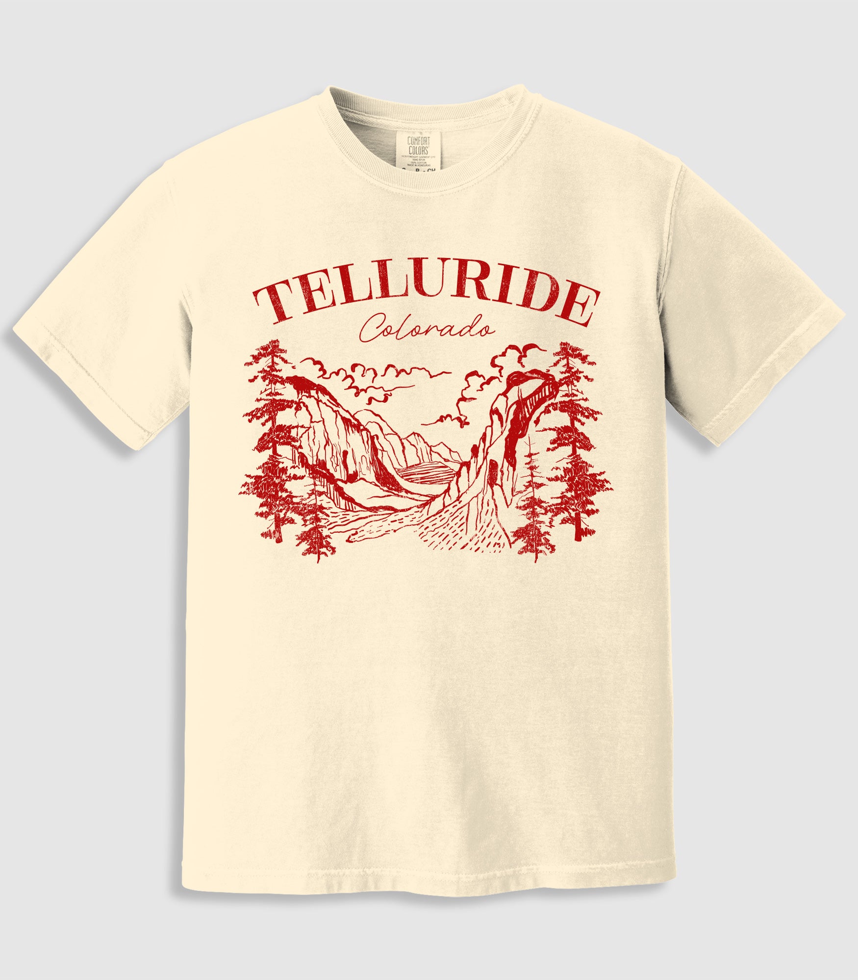 Drawn Forest Mountains Arch