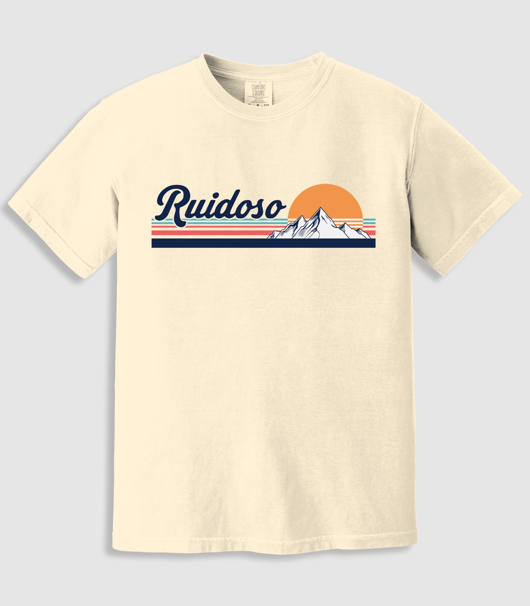 Retro Lines Sunset Mountains